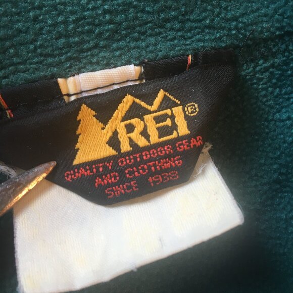 Vintage REI 1/2 Zip Polartec Pullover Adult Large Hunter Green Mock Neck - Picture 10 of 12